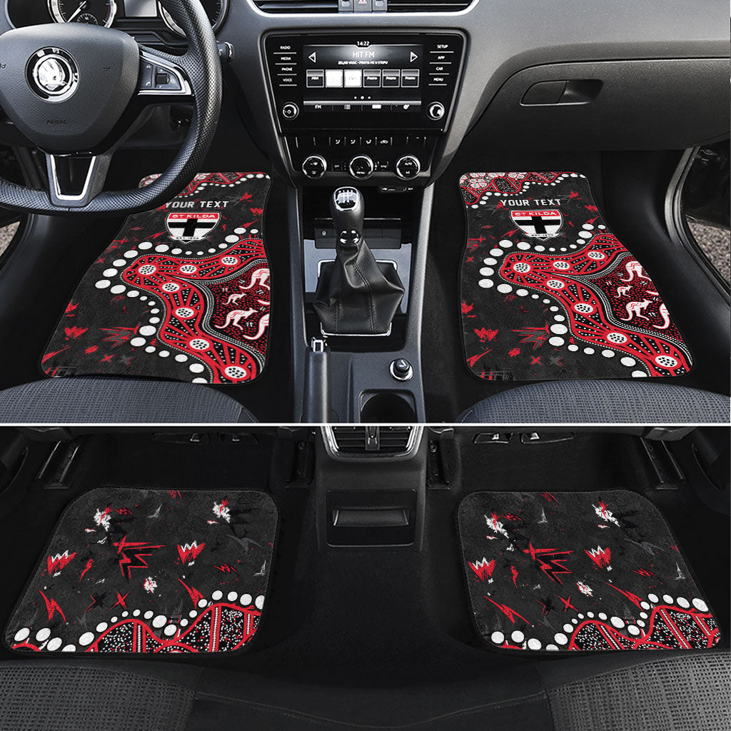 Personalized St Kilda Saints Car Mats Aboriginal Pattern with Graffiti Style