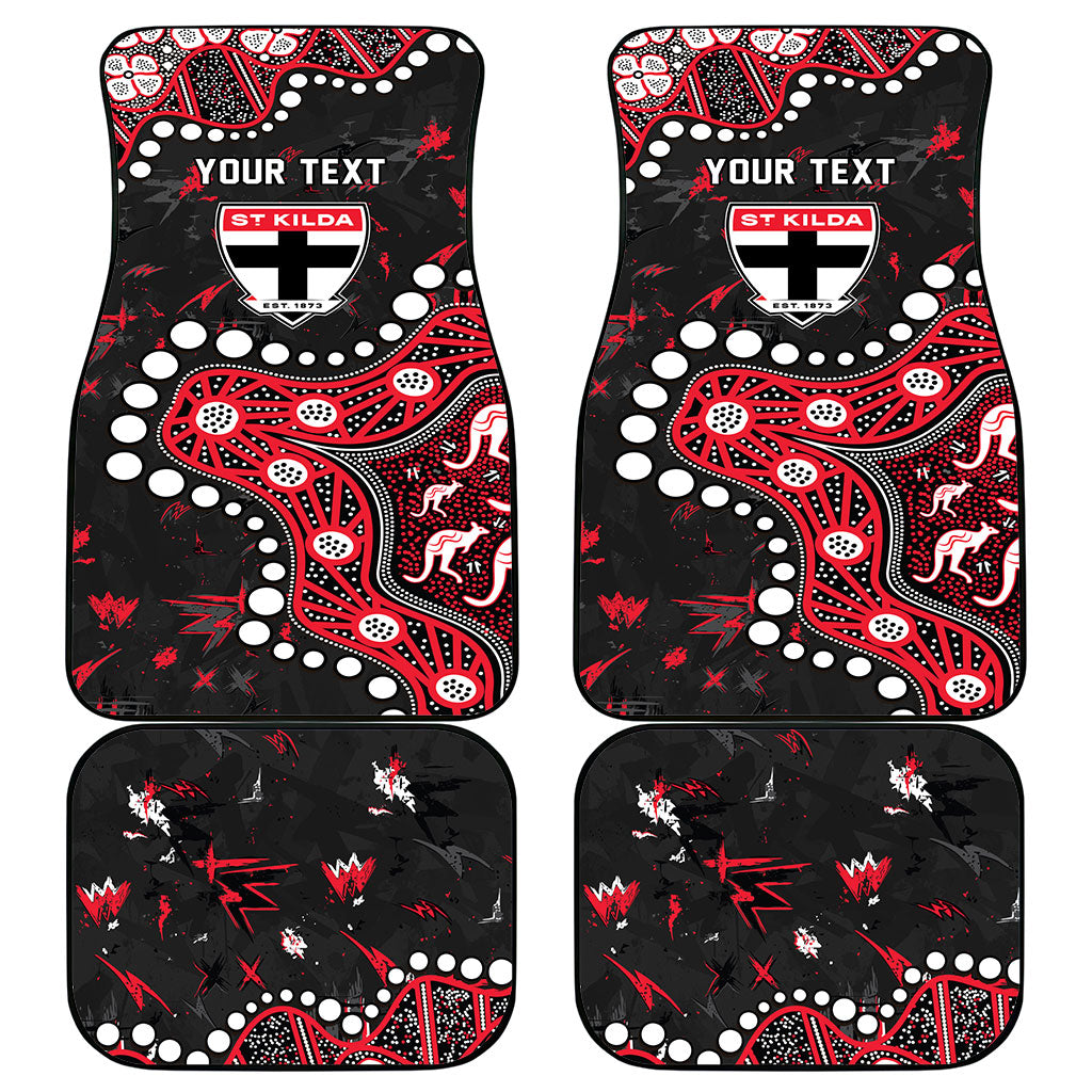 Personalized St Kilda Saints Car Mats Aboriginal Pattern with Graffiti Style