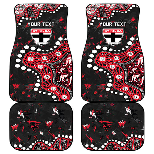 Personalized St Kilda Saints Car Mats Aboriginal Pattern with Graffiti Style