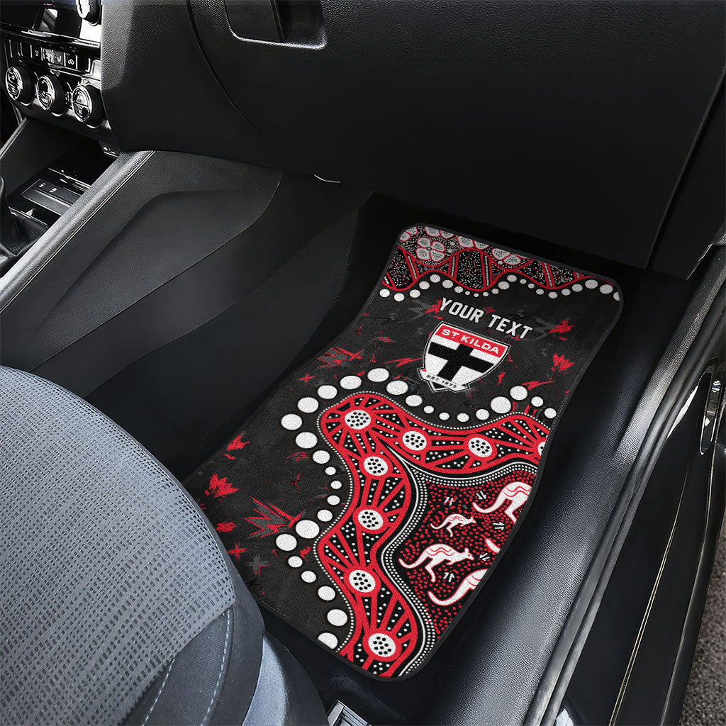 Personalized St Kilda Saints Car Mats Aboriginal Pattern with Graffiti Style