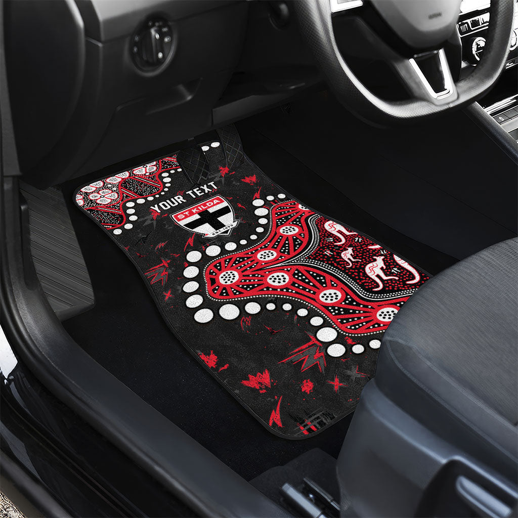 Personalized St Kilda Saints Car Mats Aboriginal Pattern with Graffiti Style