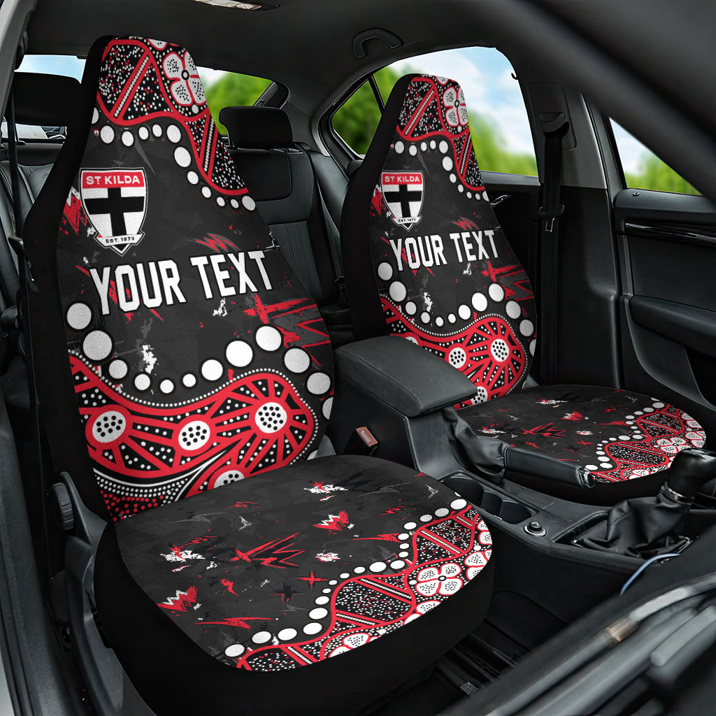 Personalized St Kilda Saints Car Seat Cover Aboriginal Pattern with Graffiti Style