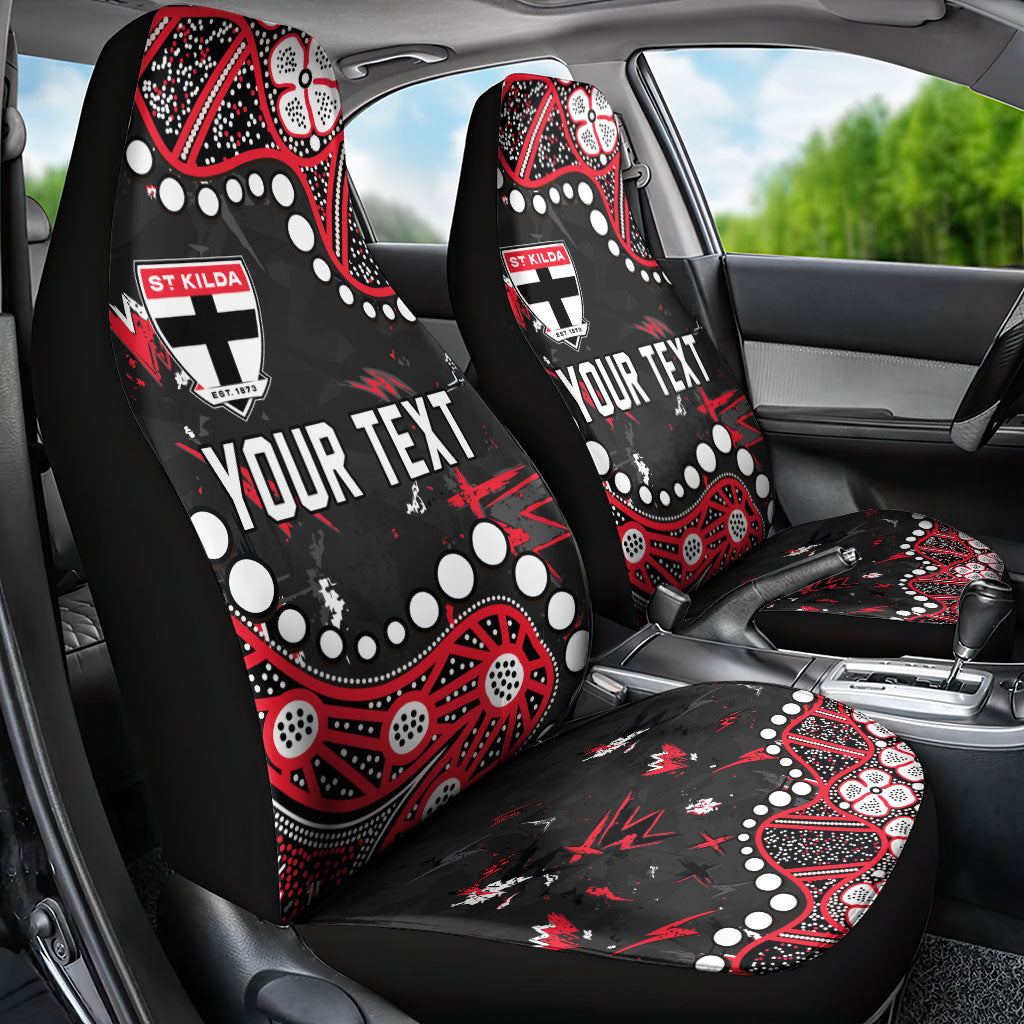Personalized St Kilda Saints Car Seat Cover Aboriginal Pattern with Graffiti Style