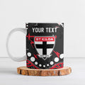 Personalized St Kilda Saints Ceramic Mug Aboriginal Pattern with Graffiti Style