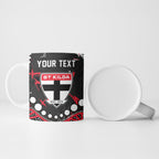 Personalized St Kilda Saints Ceramic Mug Aboriginal Pattern with Graffiti Style