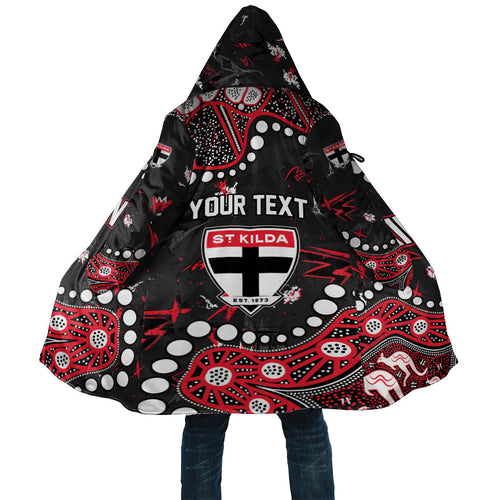 Personalized St Kilda Saints Cloak Aboriginal Pattern with Graffiti Style