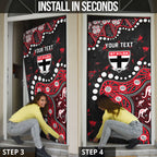 Personalized St Kilda Saints Door Cover Aboriginal Pattern with Graffiti Style