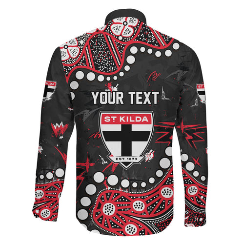 Personalized St Kilda Saints Family Matching Puletasi and Hawaiian Shirt Aboriginal Pattern with Graffiti Style