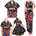 Personalized St Kilda Saints Family Matching Tank Maxi Dress and Hawaiian Shirt Aboriginal Pattern with Graffiti Style