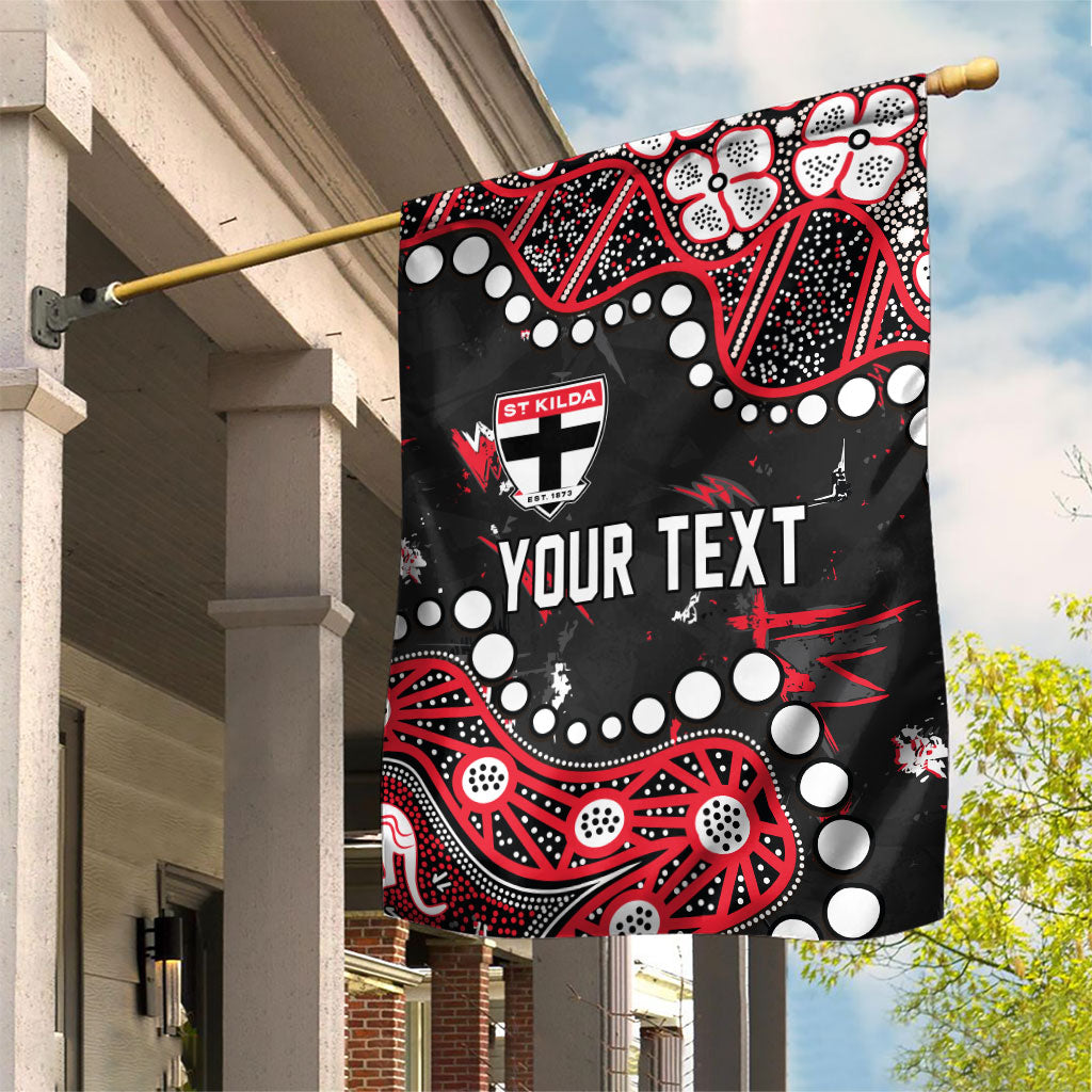 Personalized St Kilda Saints Garden Flag Aboriginal Pattern with Graffiti Style