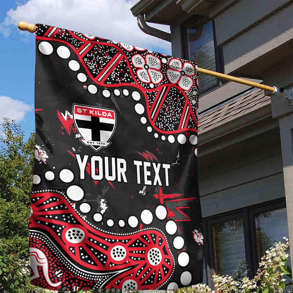 Personalized St Kilda Saints Garden Flag Aboriginal Pattern with Graffiti Style