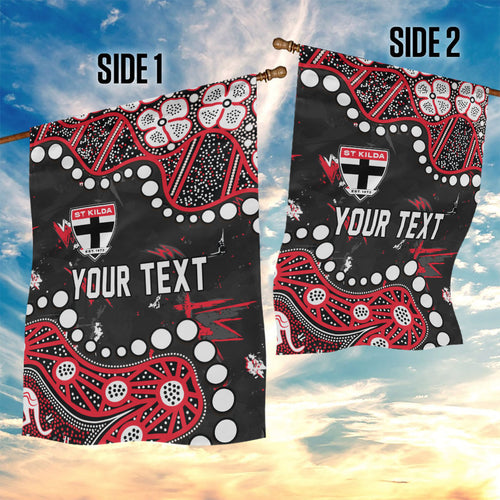 Personalized St Kilda Saints Garden Flag Aboriginal Pattern with Graffiti Style
