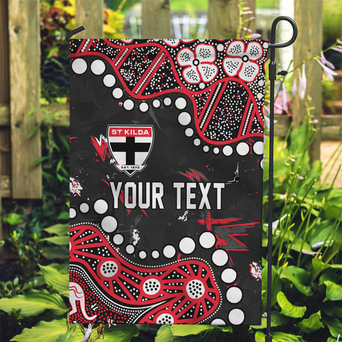 Personalized St Kilda Saints Garden Flag Aboriginal Pattern with Graffiti Style