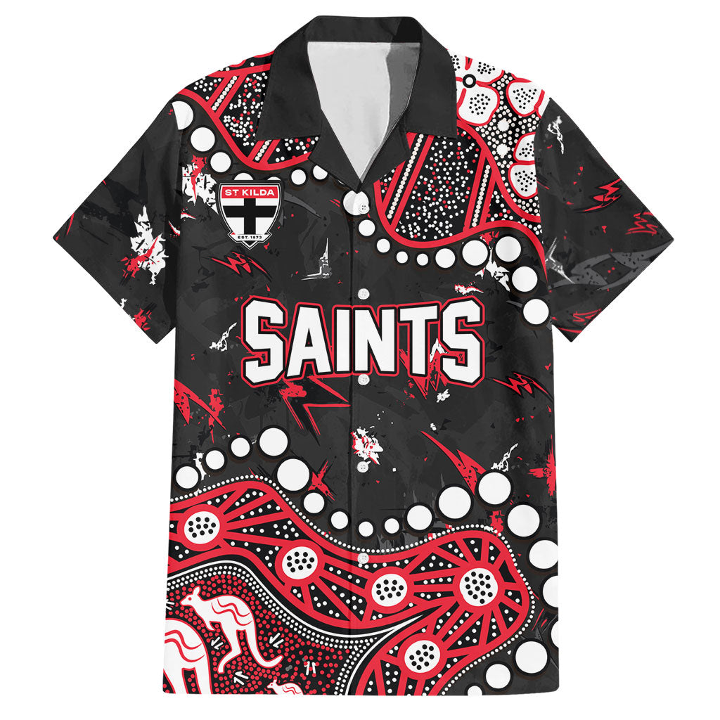 Personalized St Kilda Saints Hawaiian Shirt Aboriginal Pattern with Graffiti Style