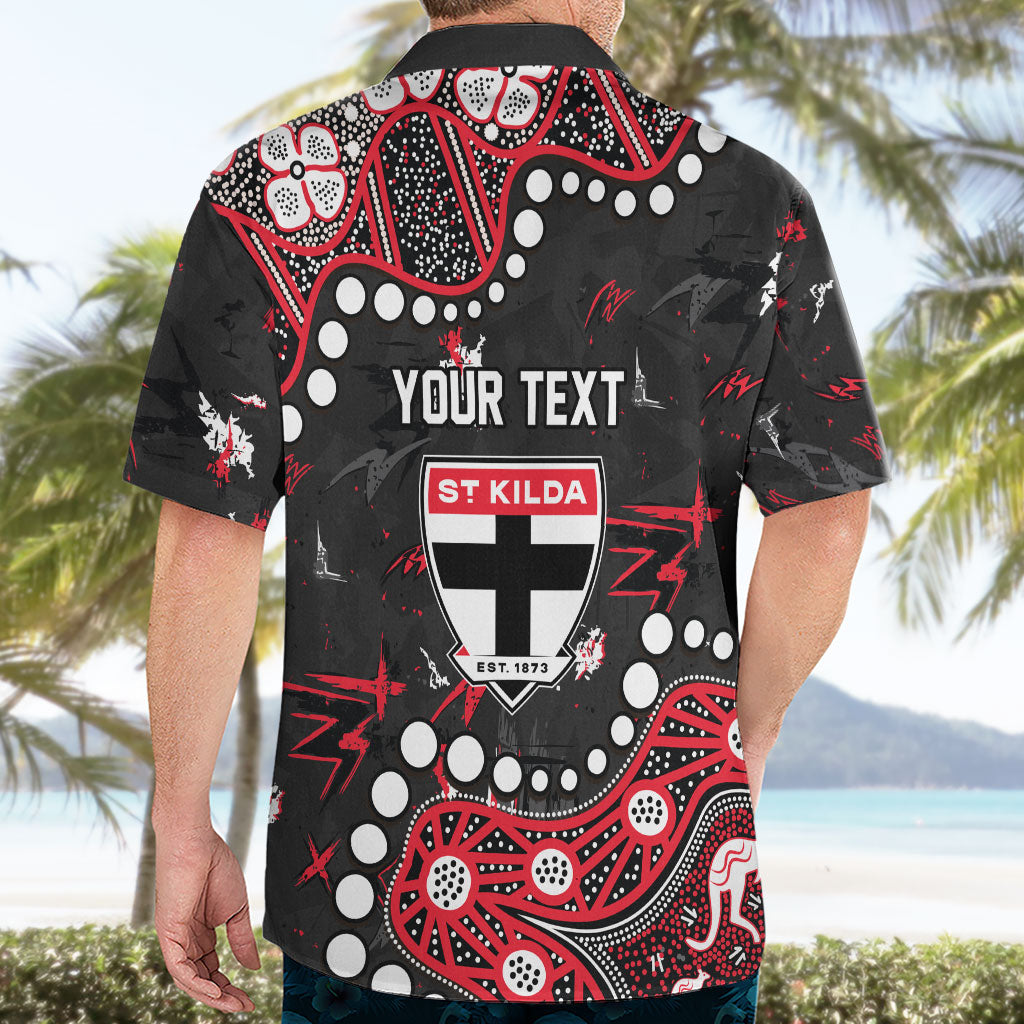 Personalized St Kilda Saints Hawaiian Shirt Aboriginal Pattern with Graffiti Style