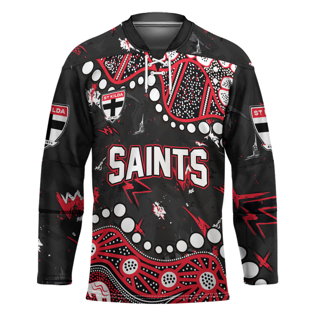 Personalized St Kilda Saints Hockey Jersey Aboriginal Pattern with Graffiti Style