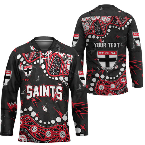 Personalized St Kilda Saints Hockey Jersey Aboriginal Pattern with Graffiti Style