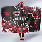 Personalized St Kilda Saints Hooded Blanket Aboriginal Pattern with Graffiti Style