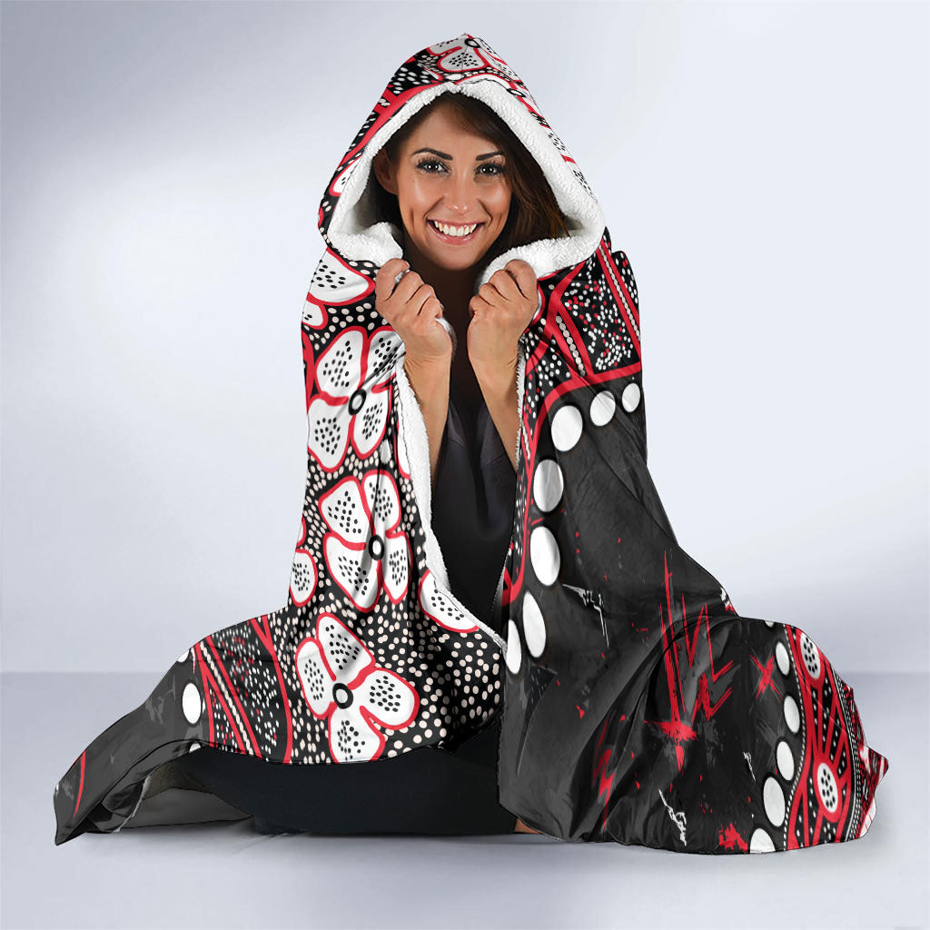 Personalized St Kilda Saints Hooded Blanket Aboriginal Pattern with Graffiti Style