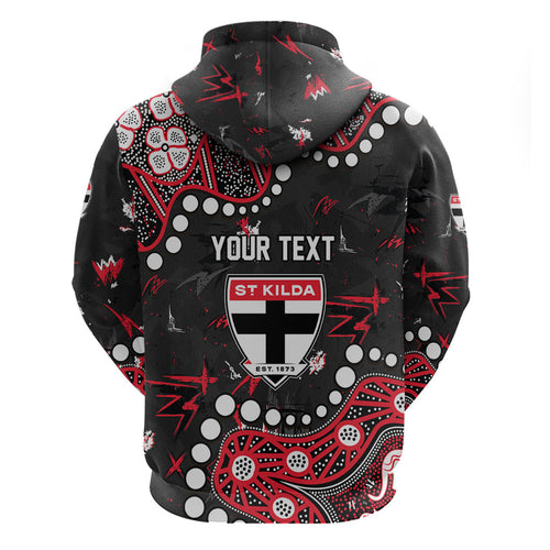 Personalized St Kilda Saints Hoodie Aboriginal Pattern with Graffiti Style