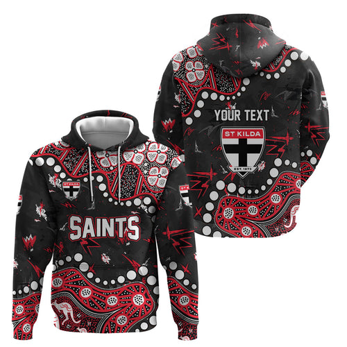 Personalized St Kilda Saints Hoodie Aboriginal Pattern with Graffiti Style