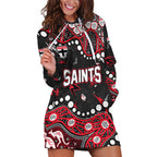 Personalized St Kilda Saints Hoodie Dress Aboriginal Pattern with Graffiti Style