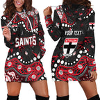 Personalized St Kilda Saints Hoodie Dress Aboriginal Pattern with Graffiti Style