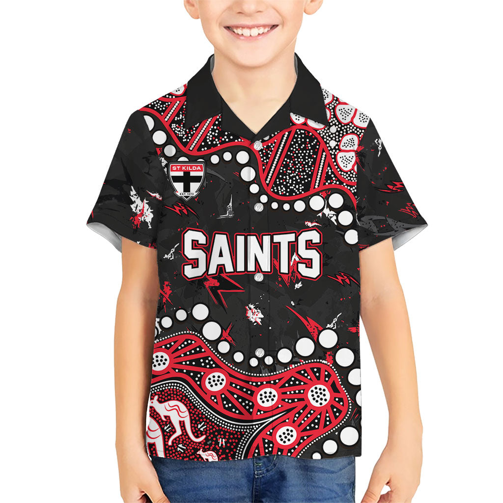 Personalized St Kilda Saints Kid Hawaiian Shirt Aboriginal Pattern with Graffiti Style