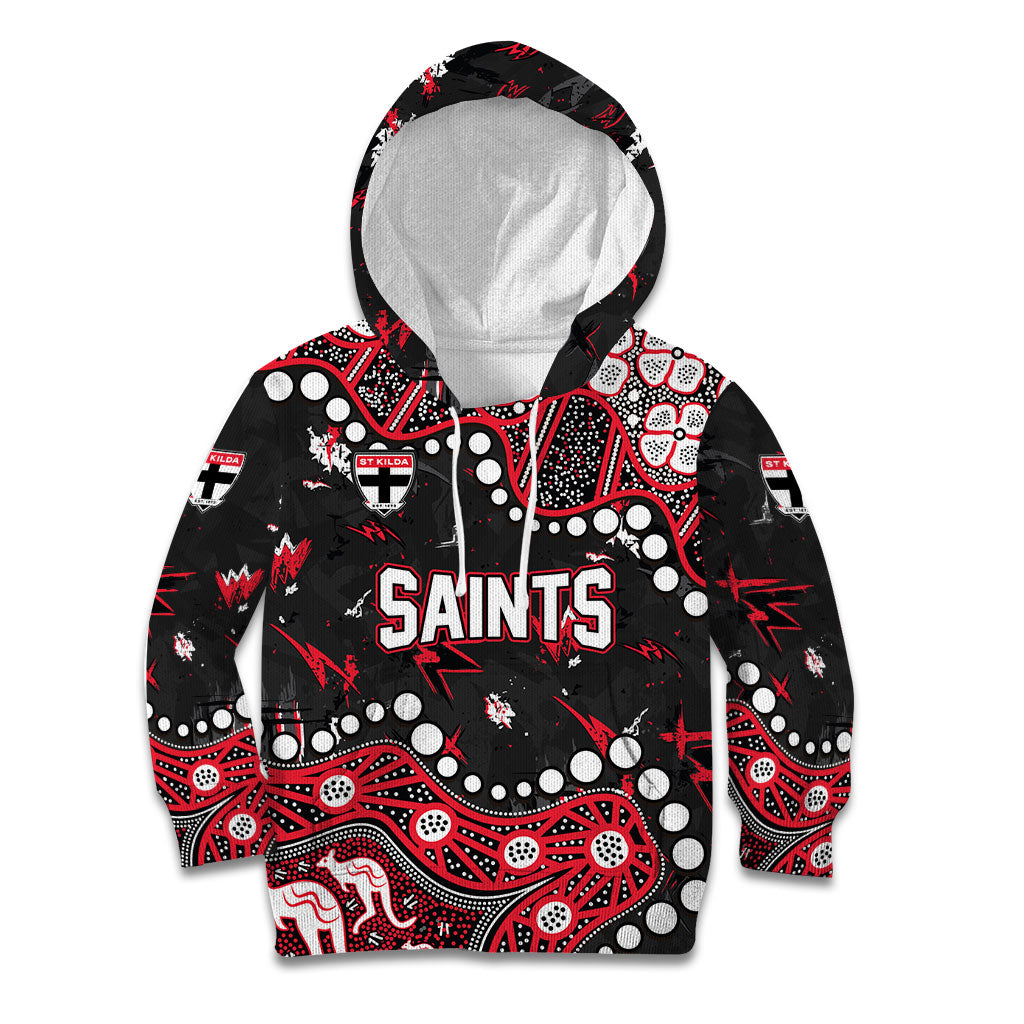 Personalized St Kilda Saints Kid Hoodie Aboriginal Pattern with Graffiti Style