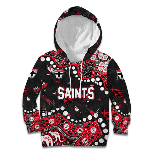 Personalized St Kilda Saints Kid Hoodie Aboriginal Pattern with Graffiti Style