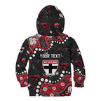 Personalized St Kilda Saints Kid Hoodie Aboriginal Pattern with Graffiti Style