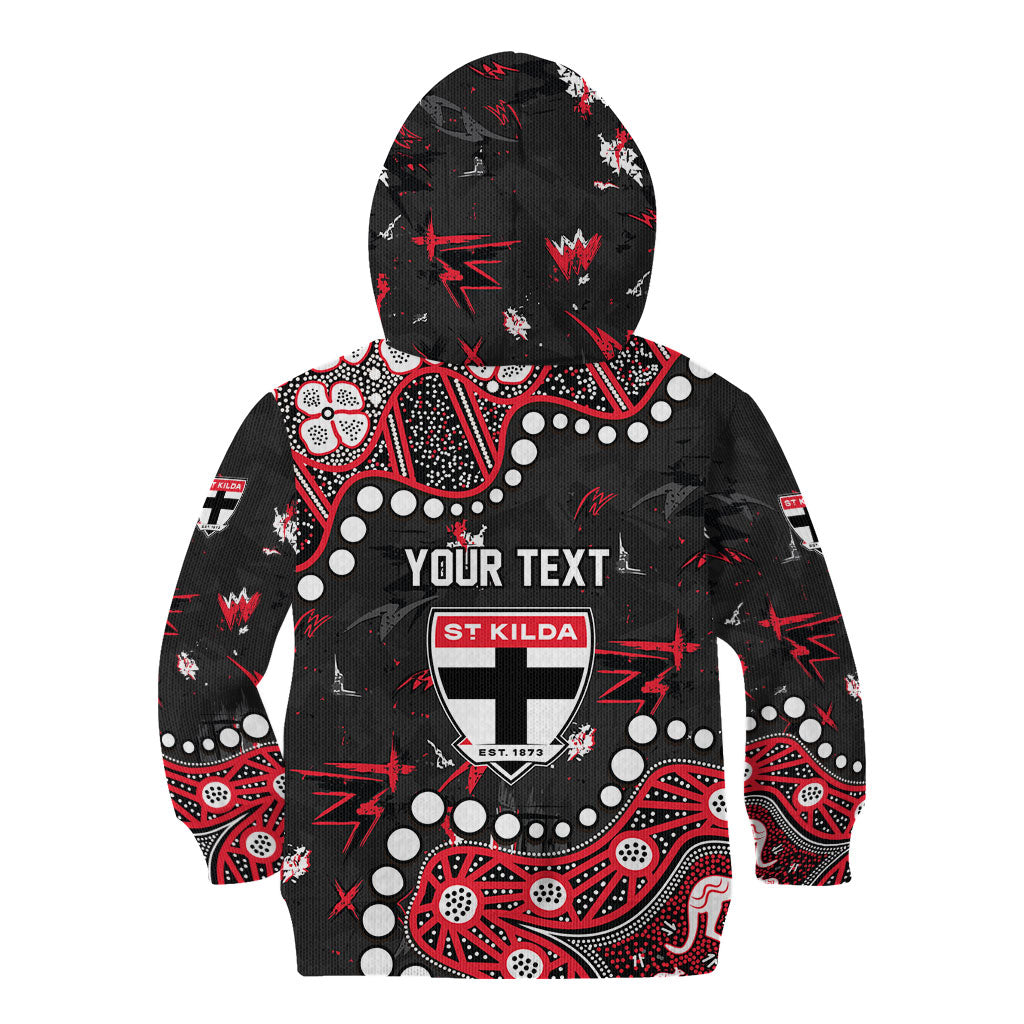 Personalized St Kilda Saints Kid Hoodie Aboriginal Pattern with Graffiti Style