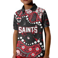 Personalized St Kilda Saints Kid Polo Shirt Aboriginal Pattern with Graffiti Style