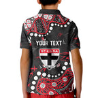 Personalized St Kilda Saints Kid Polo Shirt Aboriginal Pattern with Graffiti Style