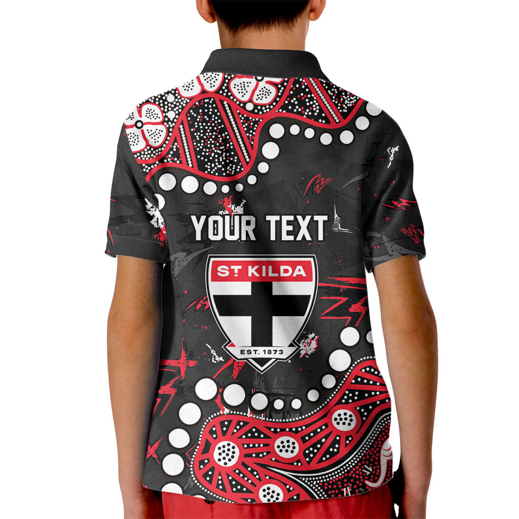 Personalized St Kilda Saints Kid Polo Shirt Aboriginal Pattern with Graffiti Style