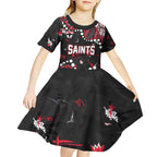 Personalized St Kilda Saints Kid Short Sleeve Dress Aboriginal Pattern with Graffiti Style