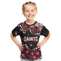 Personalized St Kilda Saints Kid T Shirt Aboriginal Pattern with Graffiti Style