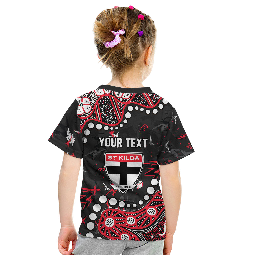 Personalized St Kilda Saints Kid T Shirt Aboriginal Pattern with Graffiti Style