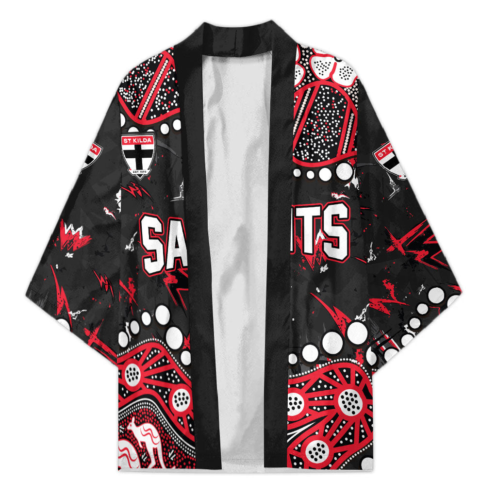 Personalized St Kilda Saints Kimono Aboriginal Pattern with Graffiti Style