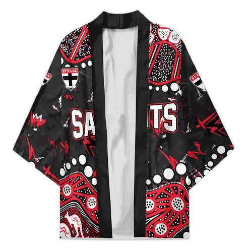 Personalized St Kilda Saints Kimono Aboriginal Pattern with Graffiti Style