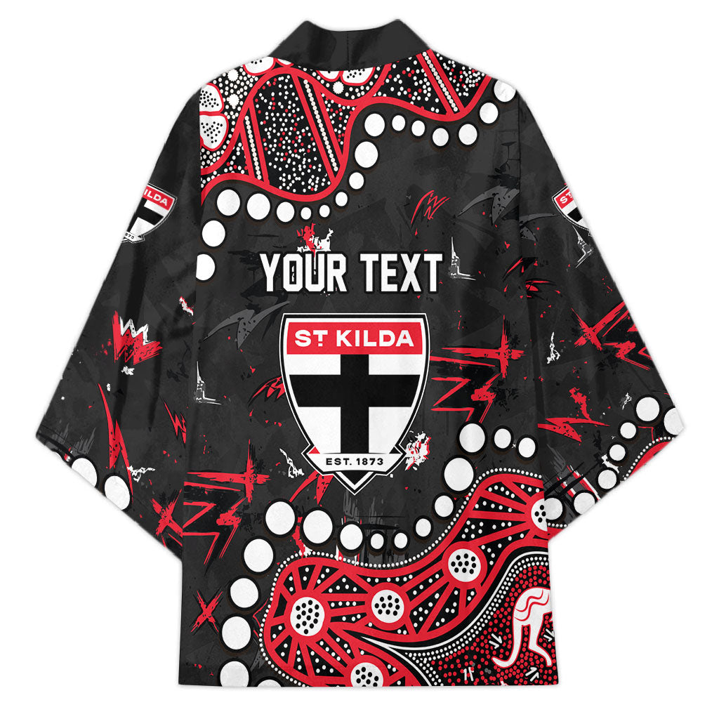 Personalized St Kilda Saints Kimono Aboriginal Pattern with Graffiti Style