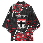 Personalized St Kilda Saints Kimono Aboriginal Pattern with Graffiti Style