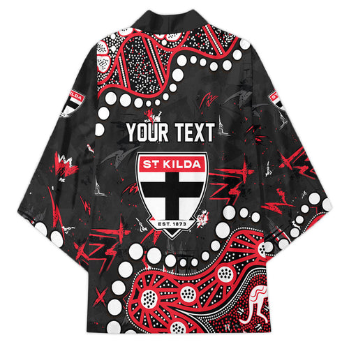 Personalized St Kilda Saints Kimono Aboriginal Pattern with Graffiti Style