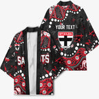 Personalized St Kilda Saints Kimono Aboriginal Pattern with Graffiti Style