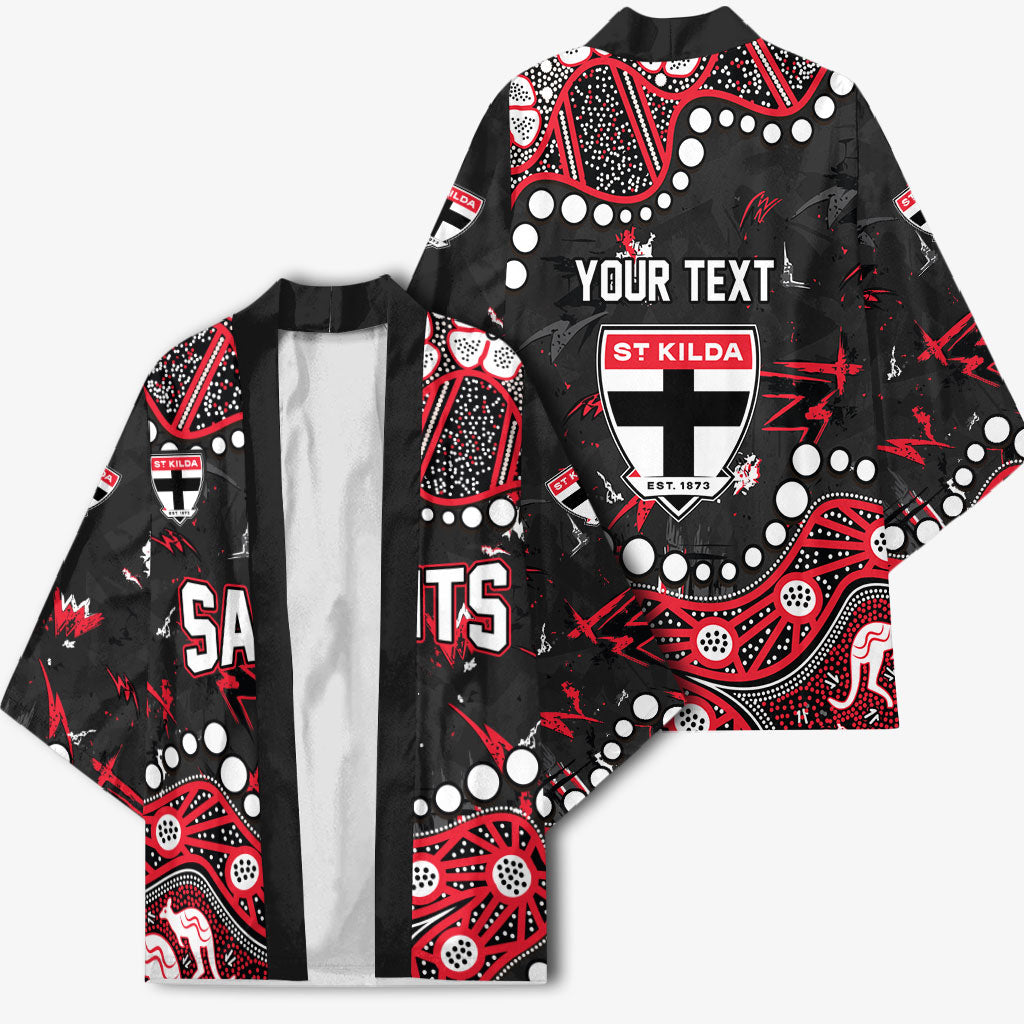 Personalized St Kilda Saints Kimono Aboriginal Pattern with Graffiti Style