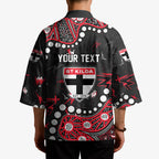 Personalized St Kilda Saints Kimono Aboriginal Pattern with Graffiti Style