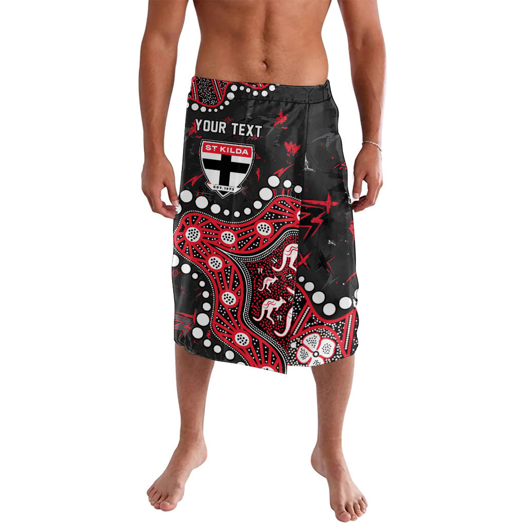Personalized St Kilda Saints Lavalava Aboriginal Pattern with Graffiti Style