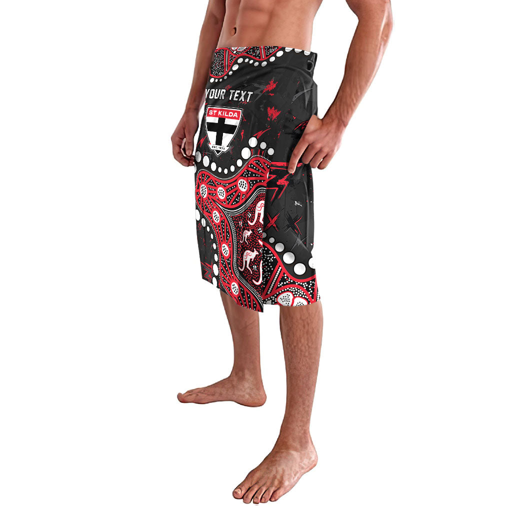 Personalized St Kilda Saints Lavalava Aboriginal Pattern with Graffiti Style