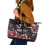 Personalized St Kilda Saints Leather Tote Bag Aboriginal Pattern with Graffiti Style