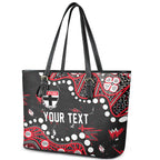 Personalized St Kilda Saints Leather Tote Bag Aboriginal Pattern with Graffiti Style